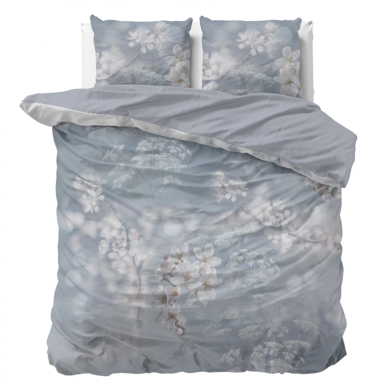 Sleeptime Essentials Dekbedovertrek Frost Nature Eenpersoons (140x200 Cm) Groen Microvezel Bloemen  - Overtrek - 140x200 Cm (Eenpersoons) - - 