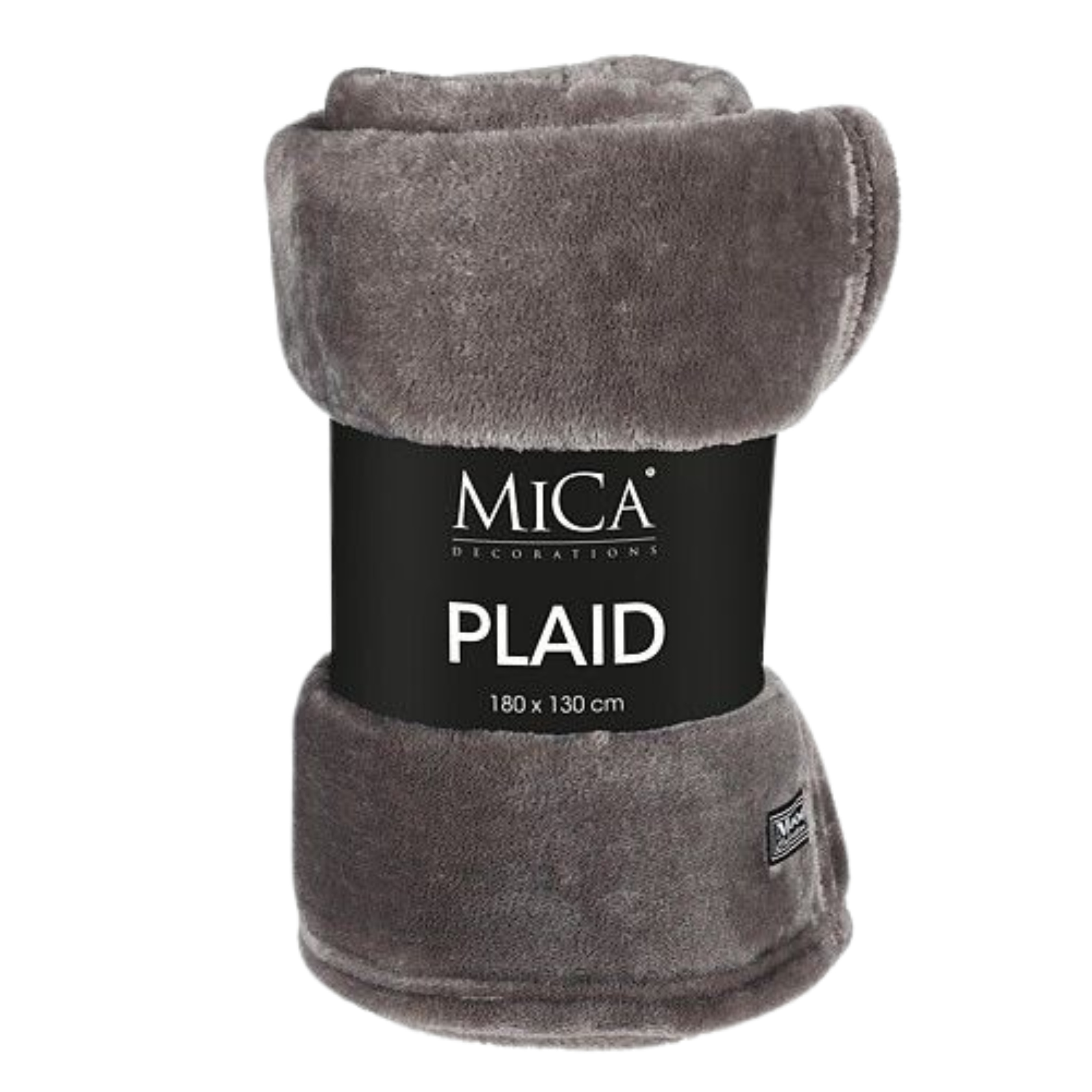 Mica Decorations Fleece deken - antraciet - 130 x 180 cm - polyester - Famke - fleeceplaid -