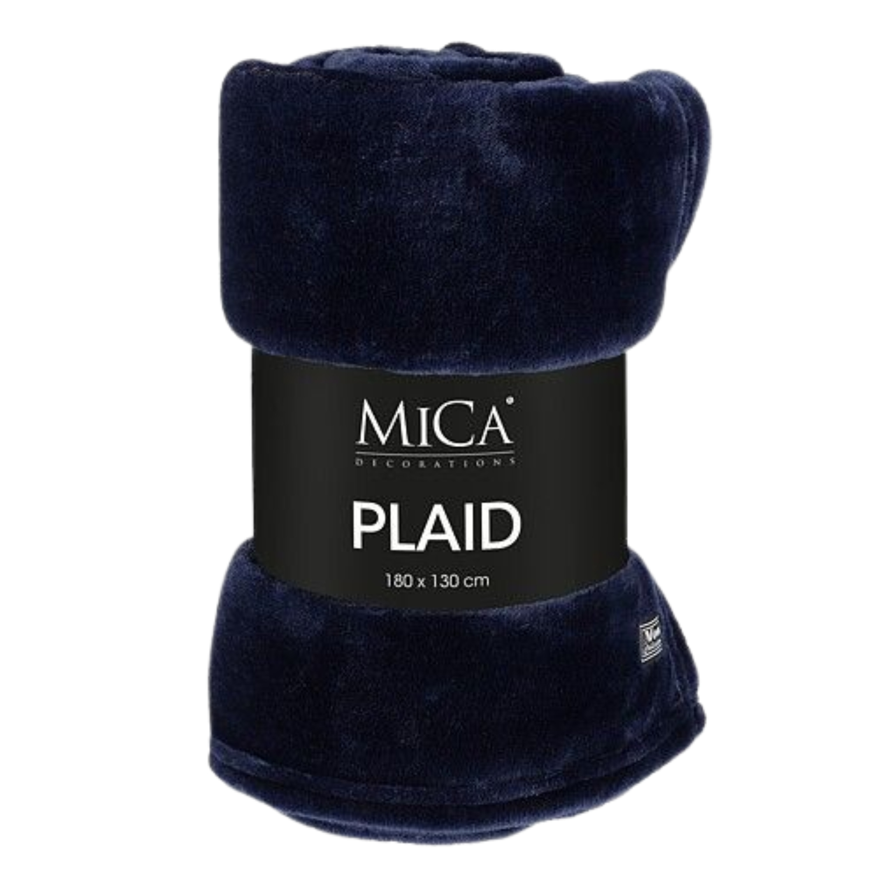 Mica Decorations Fleece deken - donkerblauw - 130 x 180 cm - polyester - Famke - plaid -