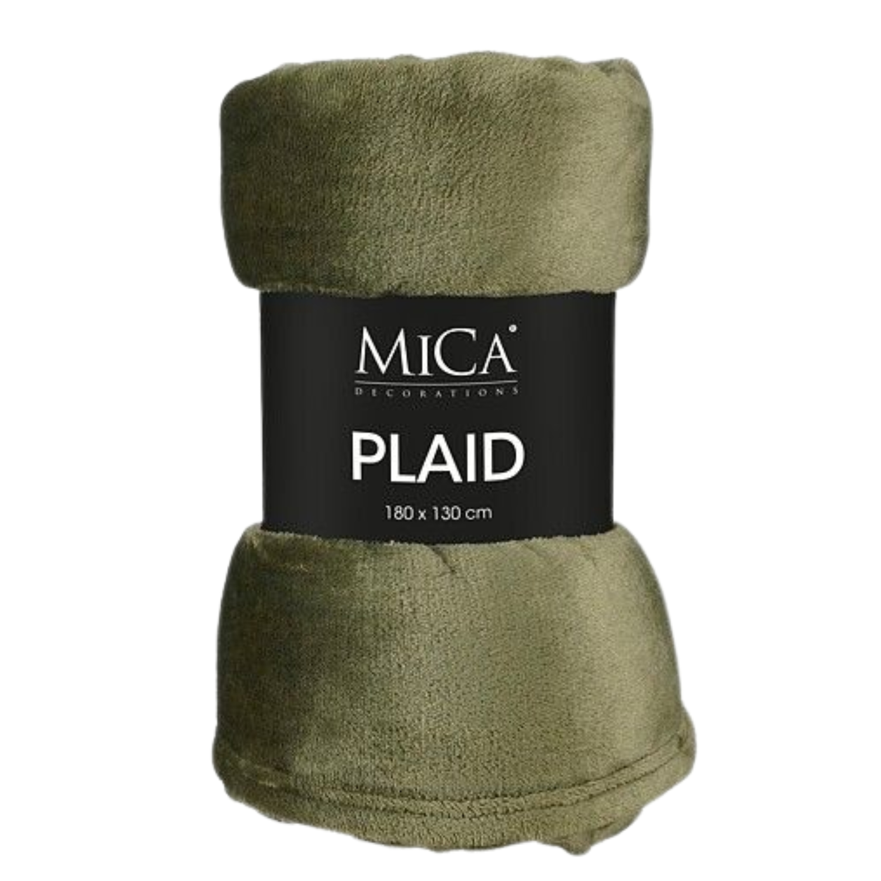 Mica Decorations Fleece deken - donkergroen - 130 x 180 cm - polyester - Famke - plaid -