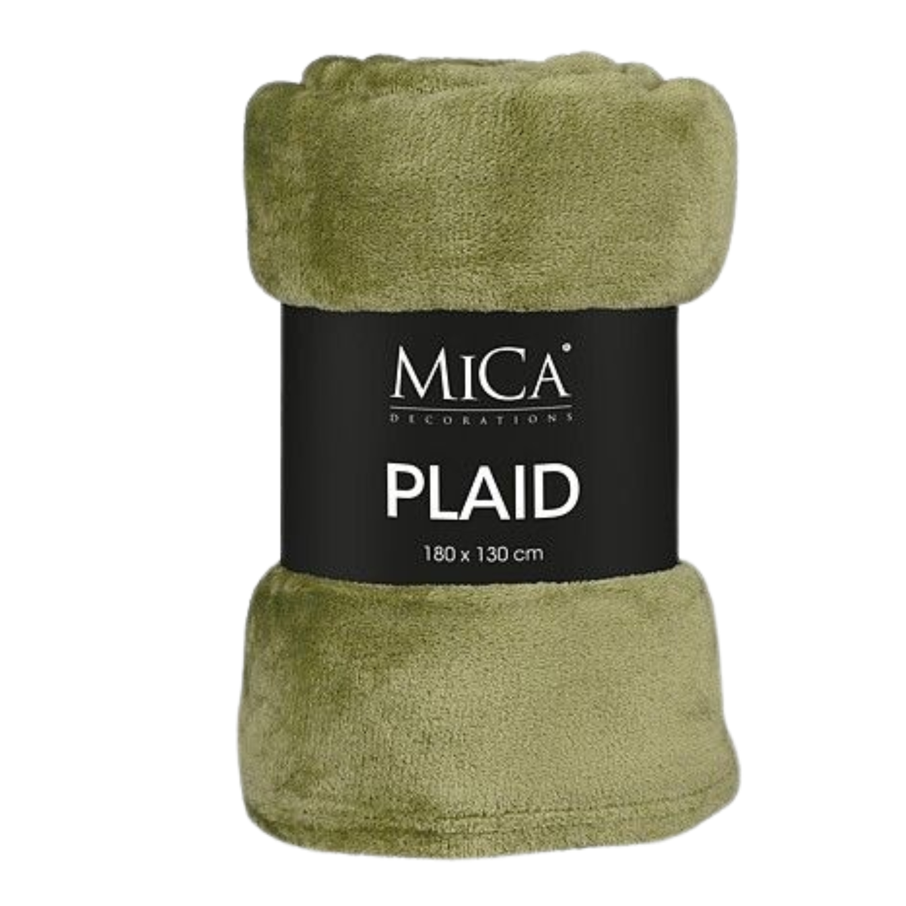 Mica Decorations Fleece deken - groen - 130 x 180 cm - polyester - Famke - fleeceplaid -