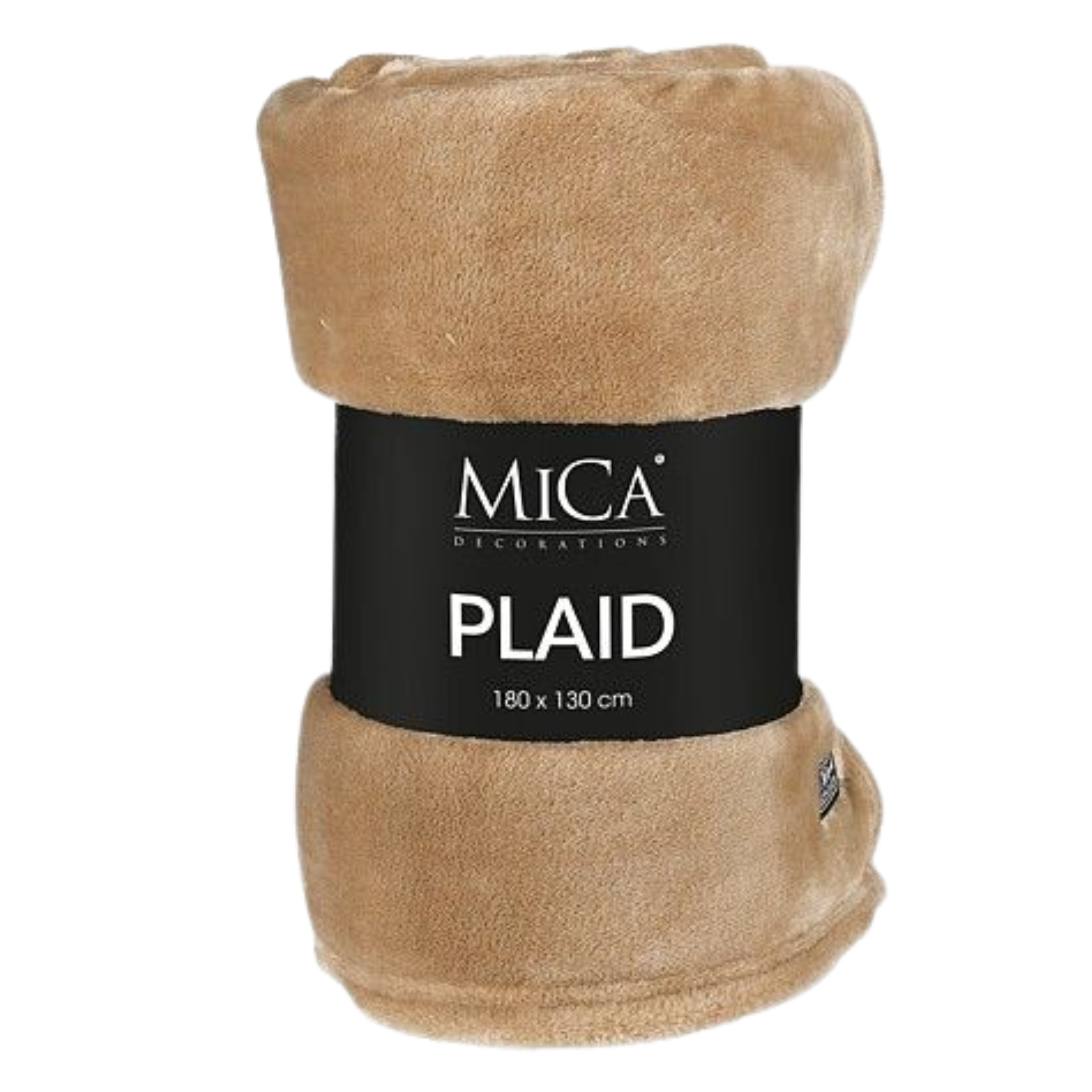 Mica Decorations Fleece deken - lichtbruin - 130 x 180 cm - polyester - Famke - plaid -
