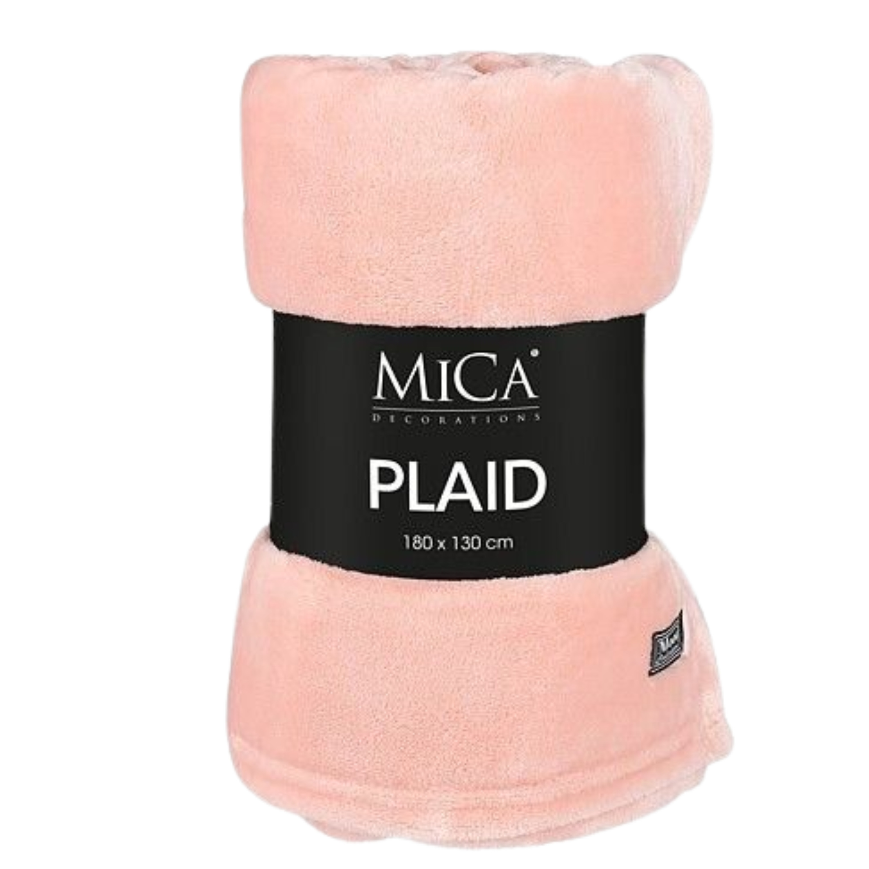 Mica Decorations Fleece deken - perzikroze - 130 x 180 cm - polyester - Famke - fleeceplaid -