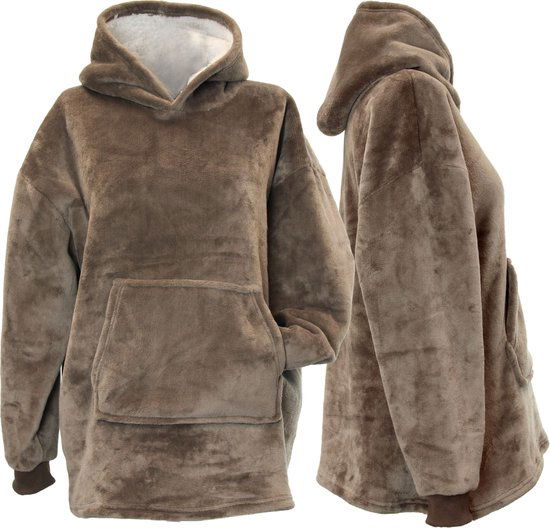 Unique living Oversized kids hoodie taupe 75x63 cm  - 