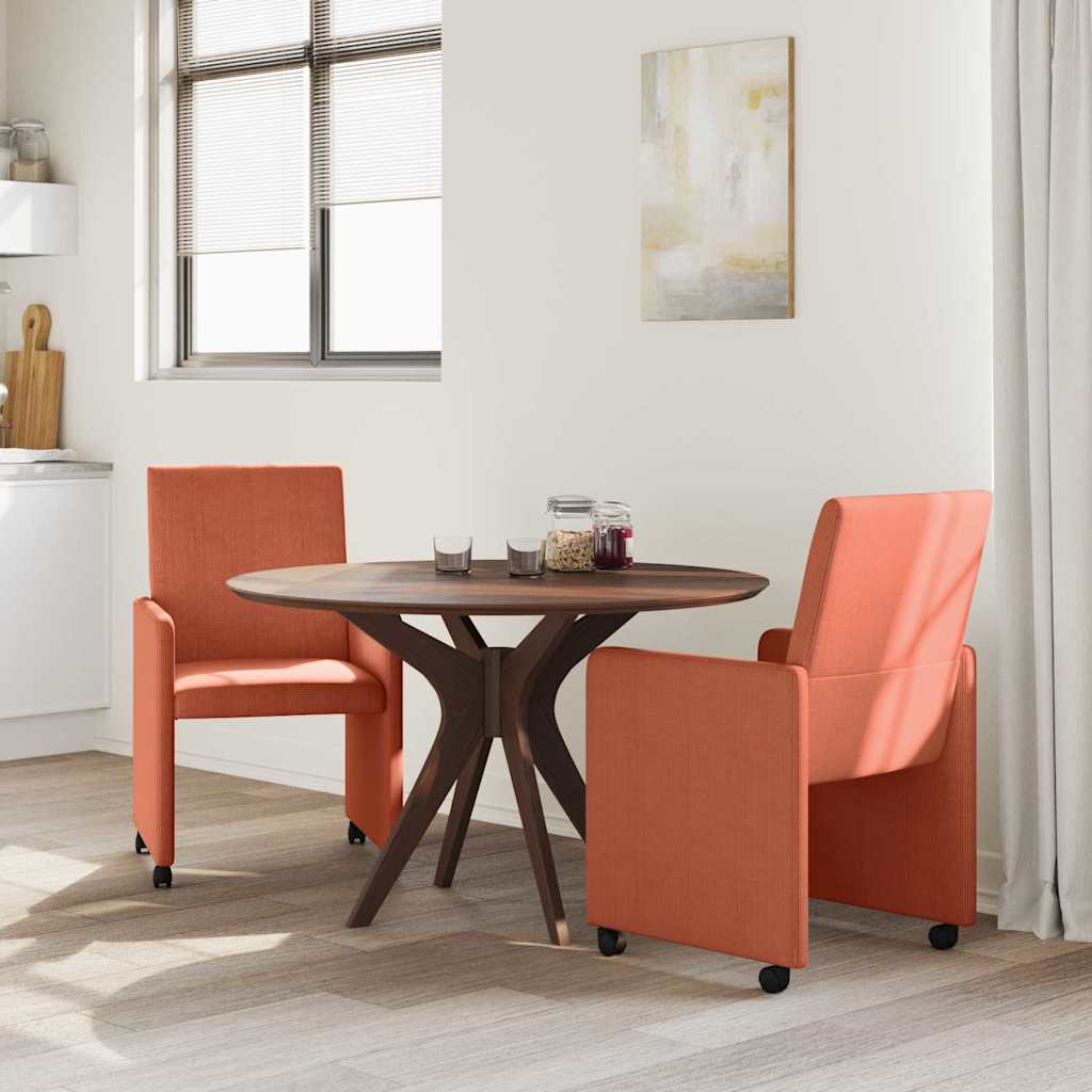 vidaXL Eetstoelen 2 pcs Rood-oranje 57 x 66 x 94 cm Katoenen stof