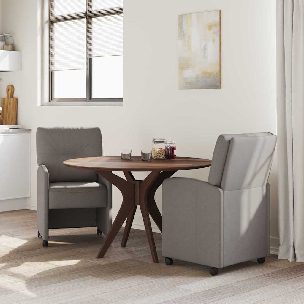 vidaXL Eetstoelen met wielen 2 pcs Taupe 57 x 67 x 95 cm Stof