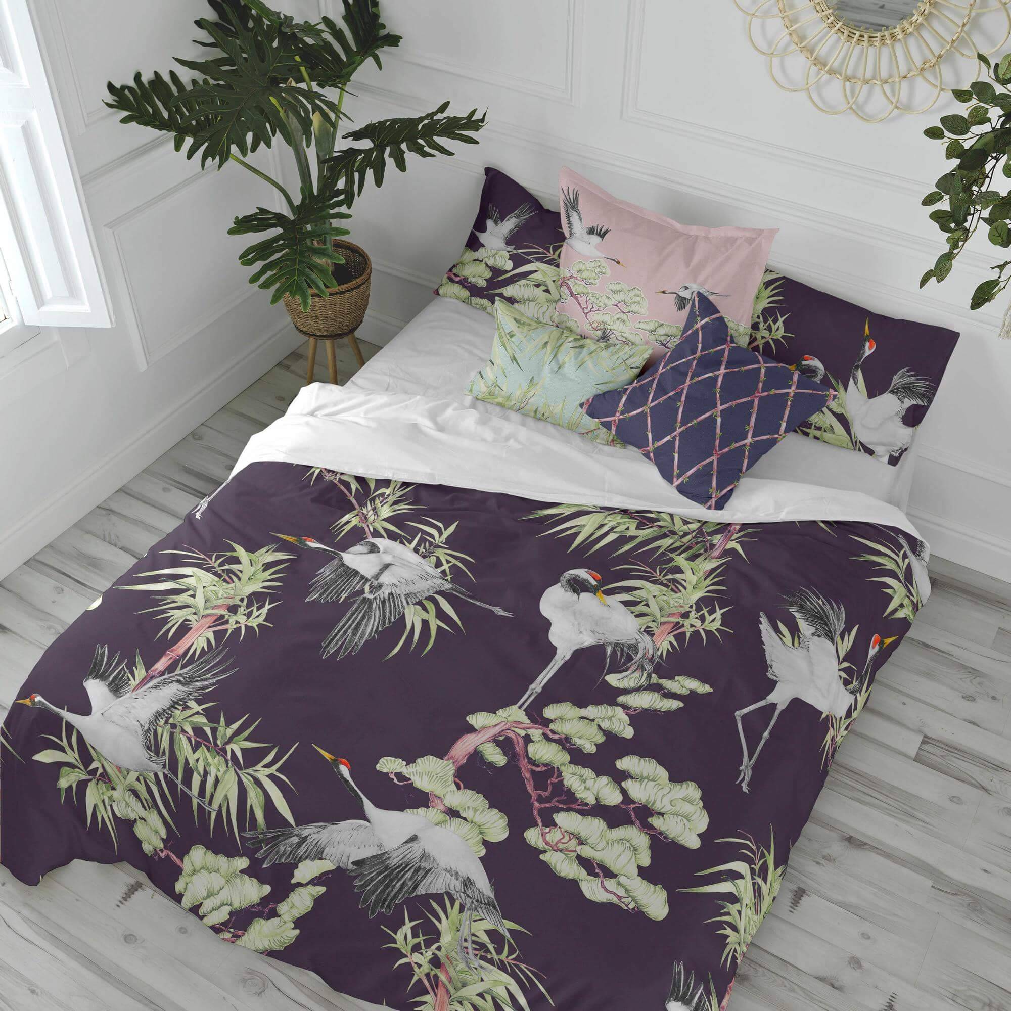 Happy Friday Dekbedovertrek Cranes | 