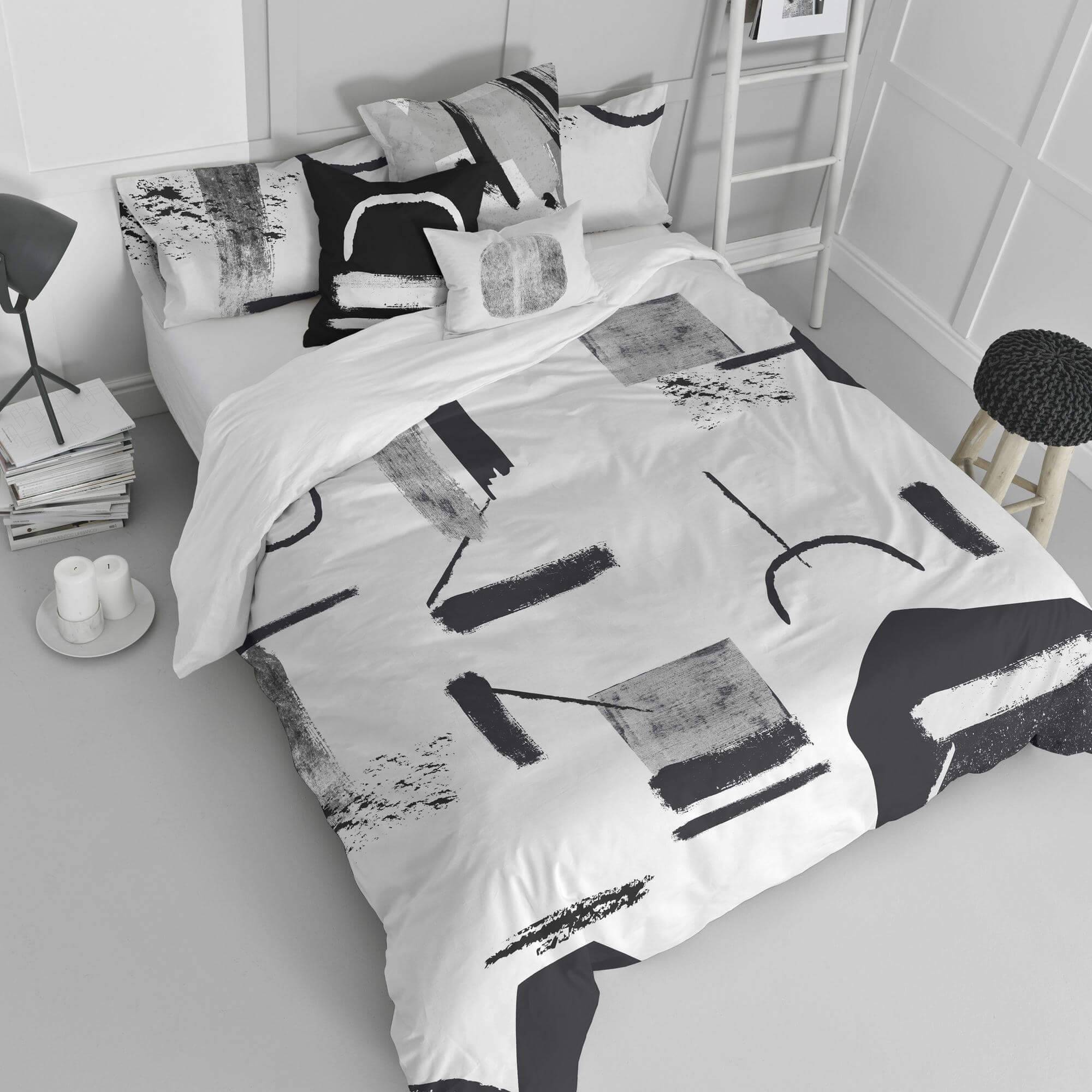 Blanc Dekbedovertrek Shapes | 