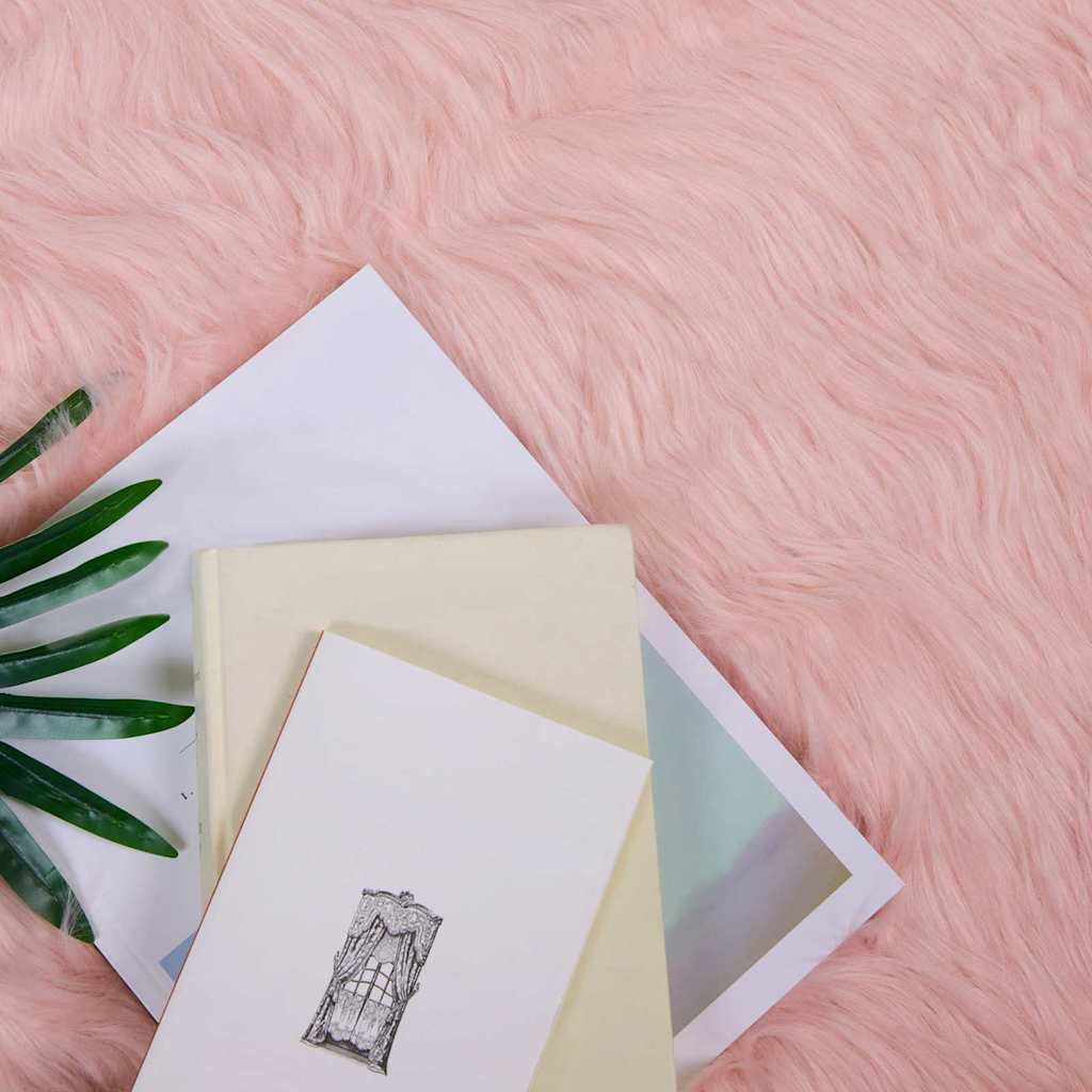 vidaXL Nepleer Schapenvacht Tapijt Roze 60 x 90 cm Polyester