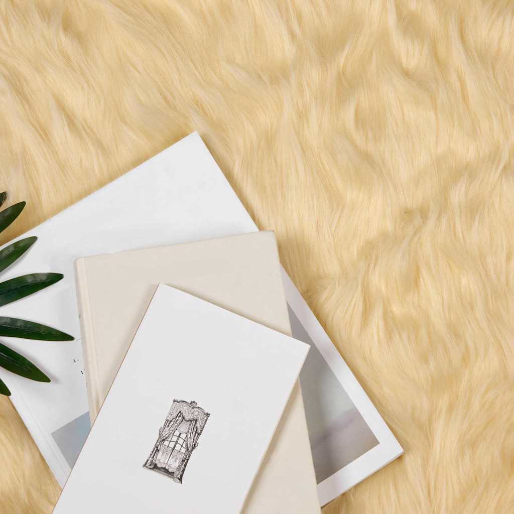 vidaXL Nepleer Schapenvacht Tapijt Crème 60 x 90 cm Polyester