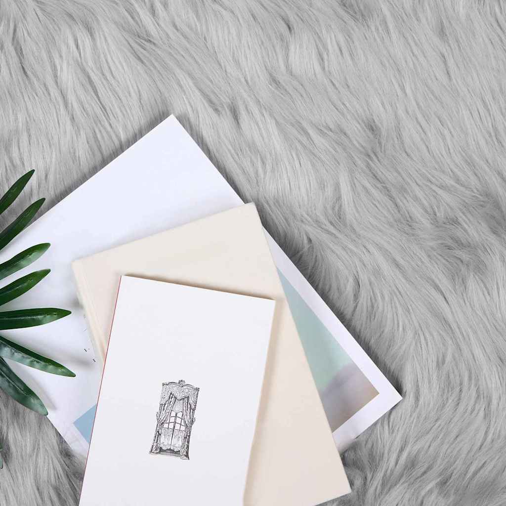 vidaXL Nepleer Schapenvacht Tapijt Grijs 80 x 80 cm Polyester