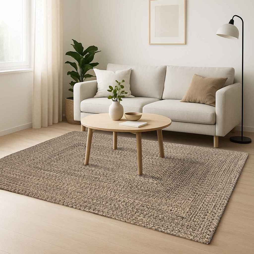 vidaXL Tapijt Naturel en zwart 140 x 200 cm Jute