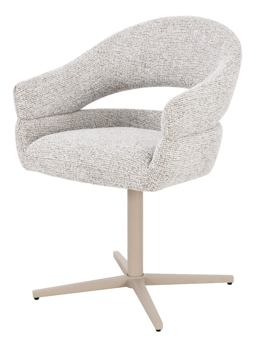 Livingfurn Draaibare Eetkamerstoel Jade Geweven stof - Beige