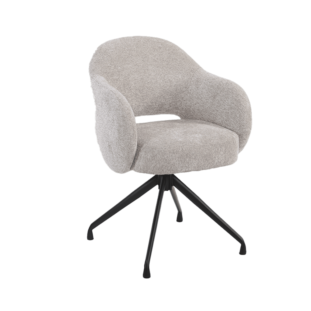 Tower Living Draaibare Eetkamerstoel Porto Geweven stof - Beige