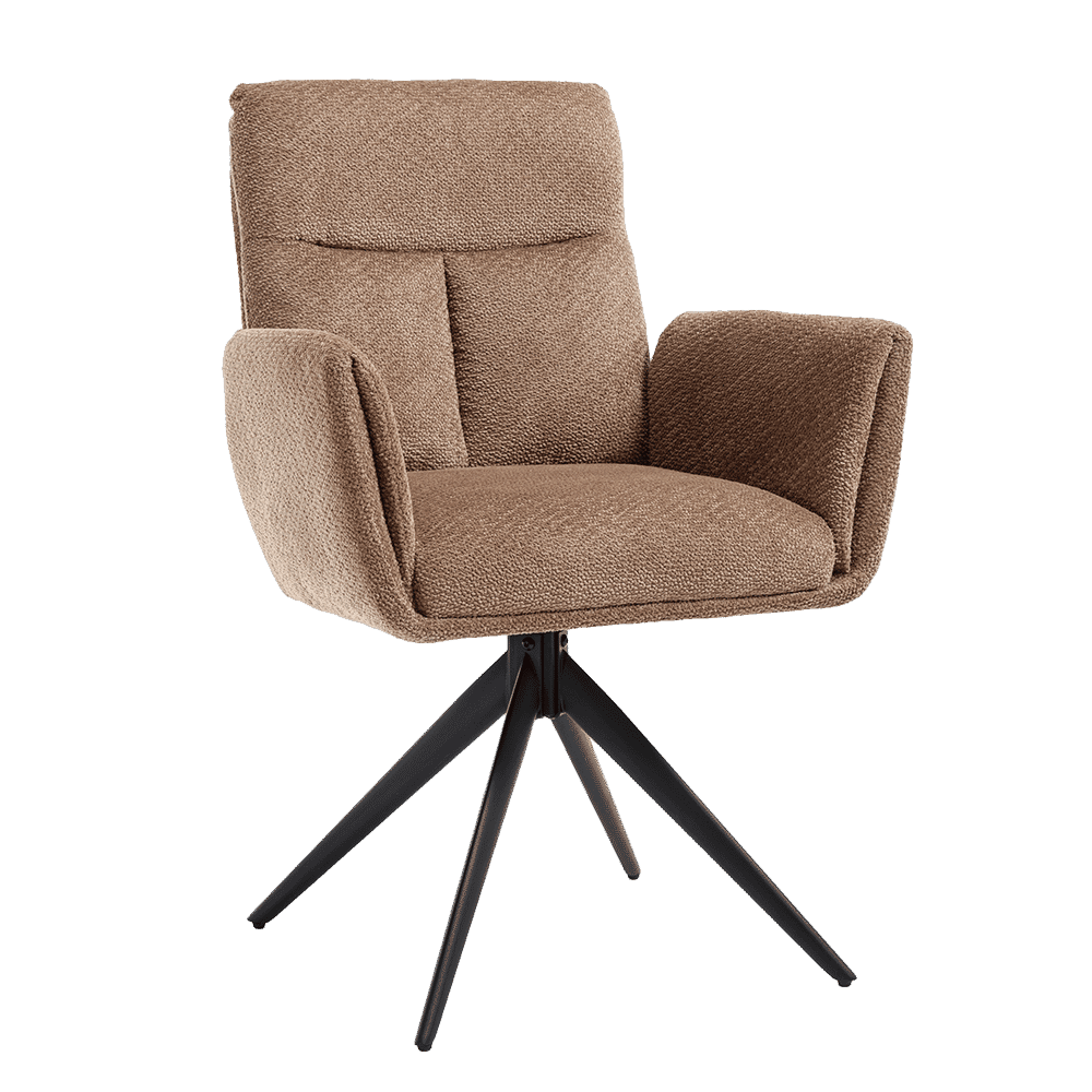Tower Living Draaibare Eetkamerstoel Varzo Bouclé - Mocca