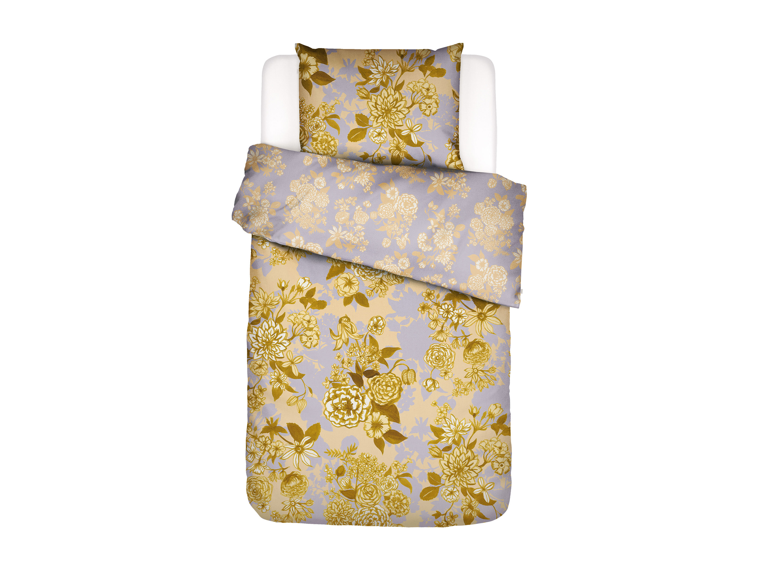 TotaalBED Dekbedovertrek Flore Yellow Straw 140 x 200/220 cm