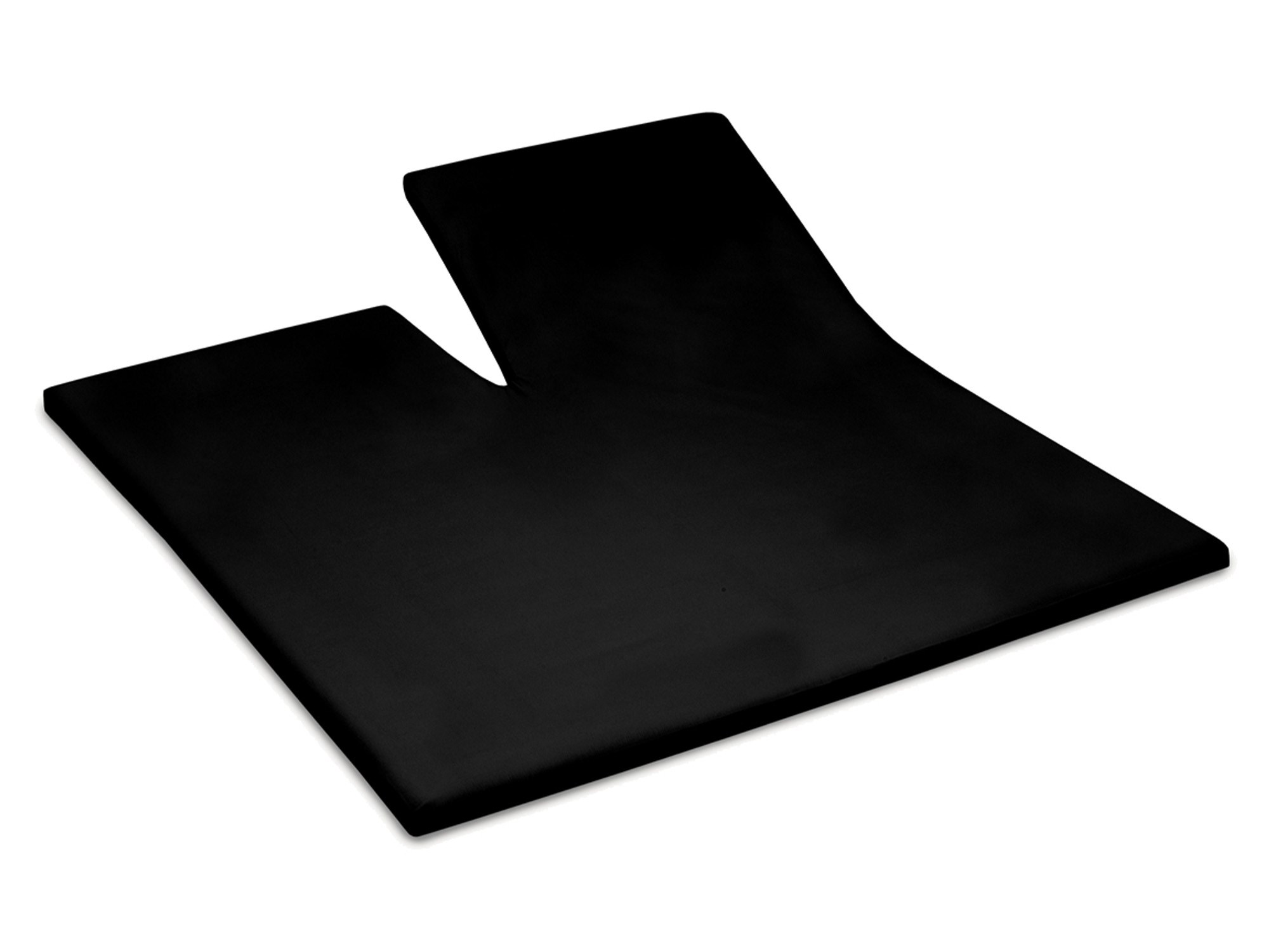 TotaalBED YOON hoeslaken katoensatijn enkele split | zwart | 160 x 200 cm