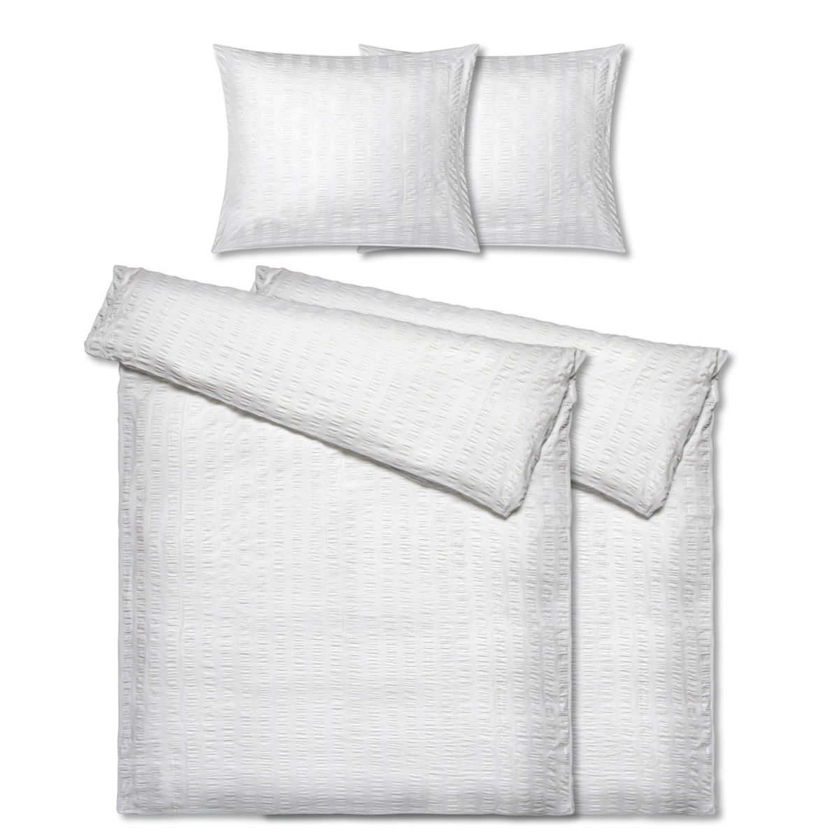 PULSIVA Dekbedovertrekset Fano; 140x200 cm (BxL), 70x90 cm (LxB); wit; 2 set / verpakking