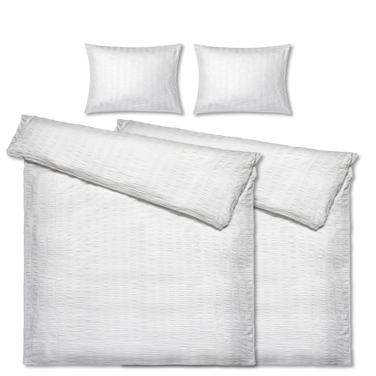 PULSIVA Dekbedovertrekset Fano; 160x210 cm (BxL), 50x70 cm (LxB); wit; 2 set / verpakking