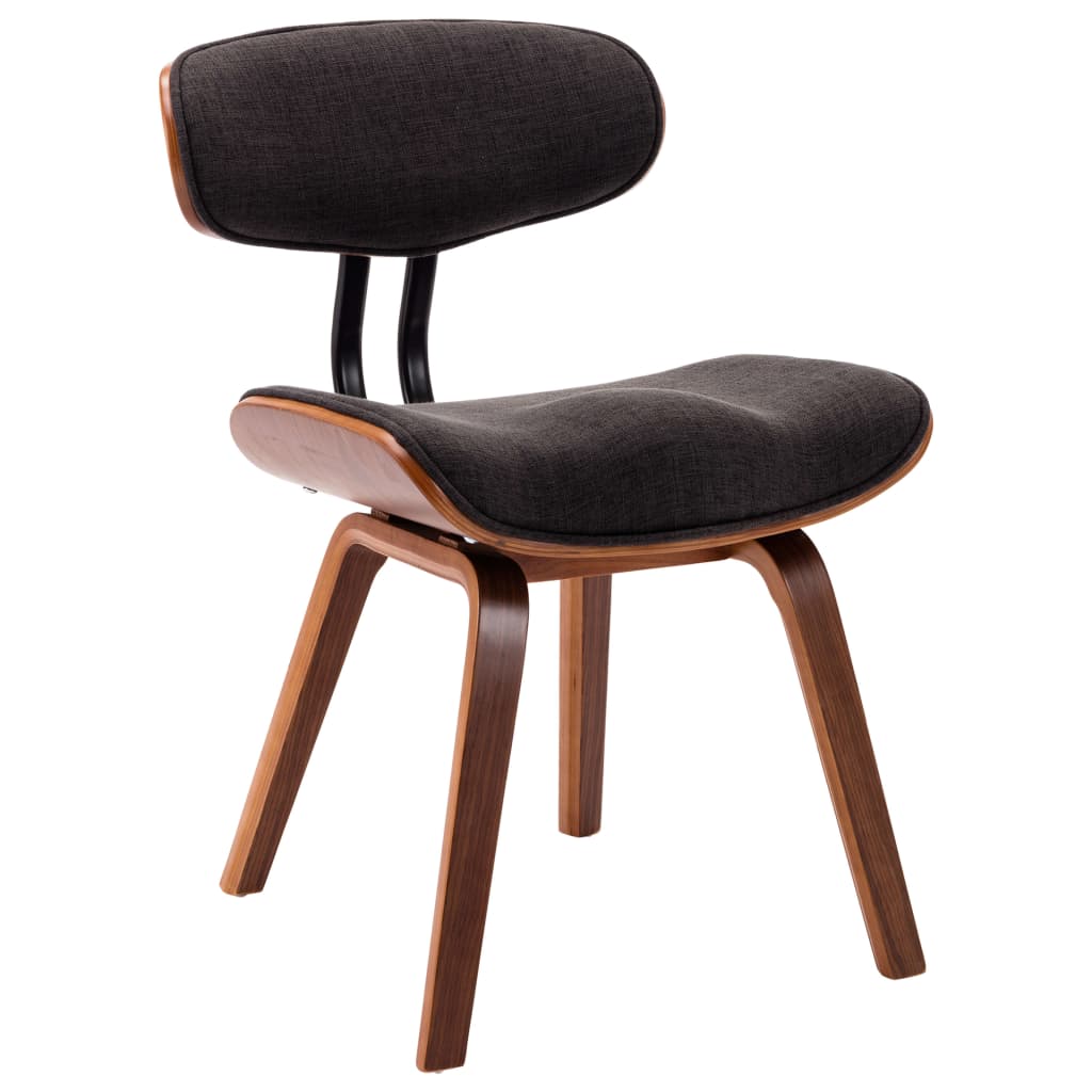 vidaXL Eetkamerstoelen 2 st gebogen hout en stof grijs