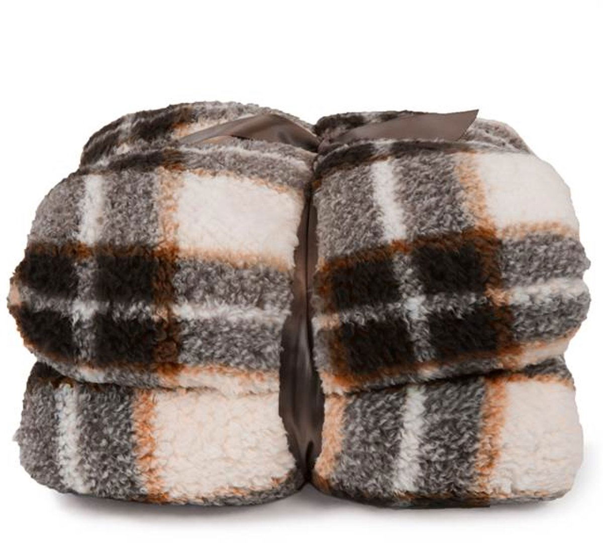 Unique living Plaid tris 200x150 cm sandstone  - 