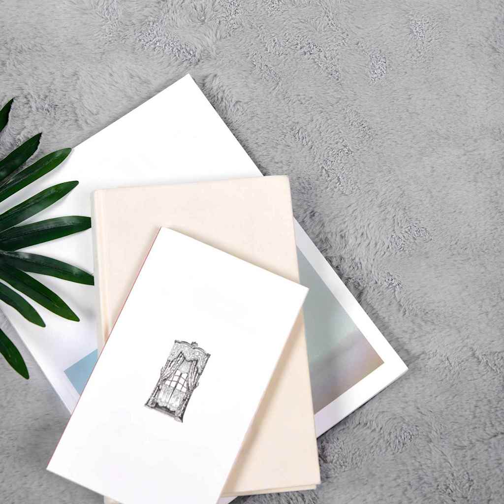 vidaXL Nep Konijnenbont Tapijt Grijs 80 x 150 cm Polyester