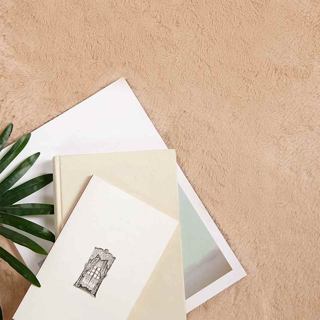 vidaXL Nep Konijnenbont Tapijt Taupe 120 x 170 cm Polyester