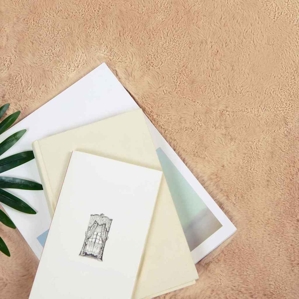 vidaXL Nep Konijnenbont Tapijt Taupe 160 x 160 cm Polyester