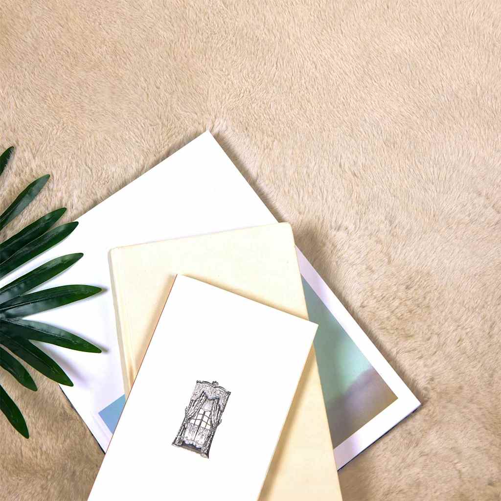 vidaXL Nep Konijnenbont Tapijt Beige 200 x 200 cm Polyester