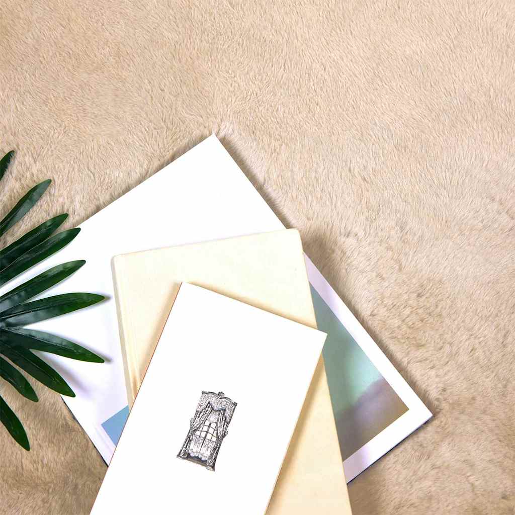 vidaXL Nep Konijnenbont Tapijt Beige Ø 200 cm Polyester