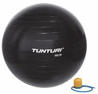 Tunturi Fitnessball - Gymnastikball - Schweizer Ball - Ø 55 cm - Inklusive Pumpe - Schwarz