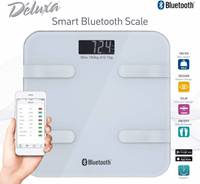 Deluxa  Körperfettwaage digital mit Bluetooth iOS App weiß 19142