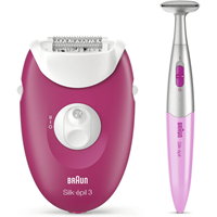 Braun Epilator with tweezers for body Braun Silk-epil 3-420 (raspberry color)