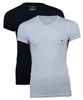 Armani Basis 2-pack V-hals T-shirt Grijs / Zwart