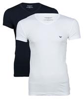 Armani Basis 2-pack V-hals T-shirt Wit / Blauw