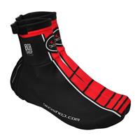 Fiets overschoenen, BOBTEAM thermo overschoenen zwart-rood thermo-overschoenen,