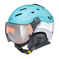 Skihelm met vizier camurai - Spigelend -  Blauw White - ☁/❄/☀