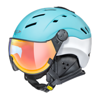 Skihelm met vizier camurai vario - Meekleurend/Spigelend ☁/❄/☀ - Blauw Wit