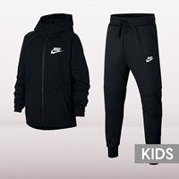Nike Hoodie Tech Fleece Essentials FZ - Schwarz/Weiß Kinder