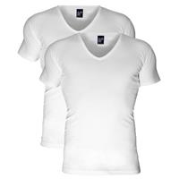 Nov body fit T-shirt met V-hals in 2-pack