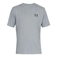 Herren Under Armour Sportstyle Left Chest Oberteil, kurzÃrmlig Stahl Light Heather / Schwarz XXL