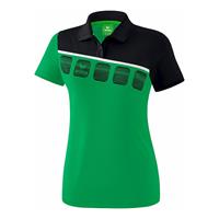 Erima 5-C Poloshirt Damen smaragd/black/white