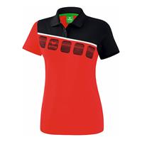 Erima 5-C Poloshirt Damen red/black/white