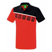Erima 5-C Poloshirt red/black/white