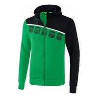 Erima 5-C Trainingsjacke mit Kapuze smaragd/black/white