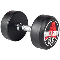 Gorilla Sports Rundhantel Schwarz/Rot 12,5 kg