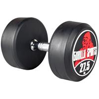 Gorilla Sports Rundhantel Schwarz/Rot 27,5 kg