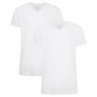 Bamboo basics Herren T-Shirt VELO, 2er Pack - Unterhemd, V-Ausschnitt, Single Jersey, Weiß