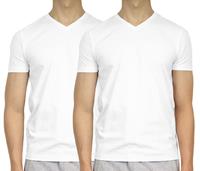 HUGO V-Kragen T-Shirt weiß Herren 