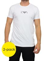 EMPORIO ARMANI Herren T-Shirt - Rundhals, Halbarm, Stretch Cotton, 2er Pack, Weiß